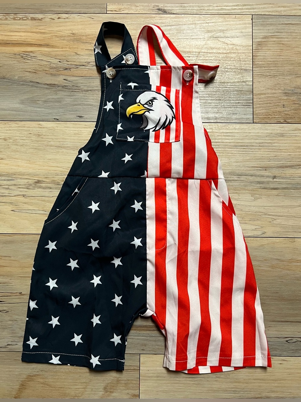 Little Boys/Girls Shorts Overall- Romper- Jumpsuit - Stars & Stripes - USA